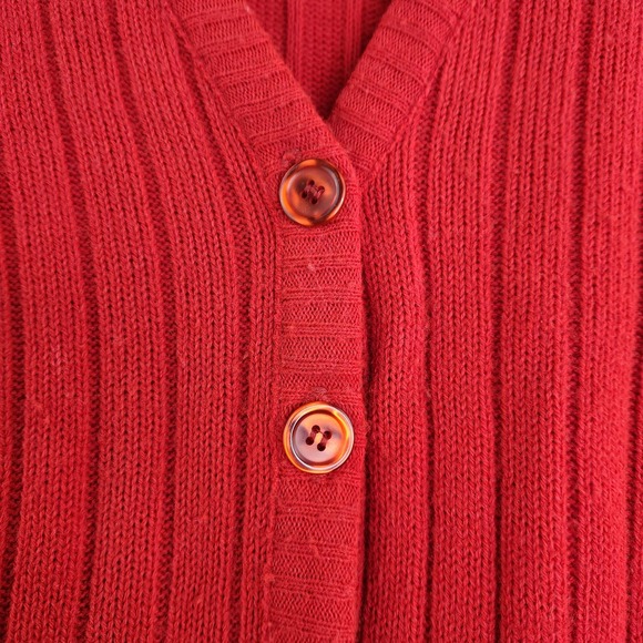 Vintage Sweater Vest Dotty Mann of Cleveland Red Button Up Knit Orlon Acrylic - Picture 3 of 12
